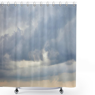 Personality  Peaceful White Clouds On Blue Sky With Copy Space Shower Curtains