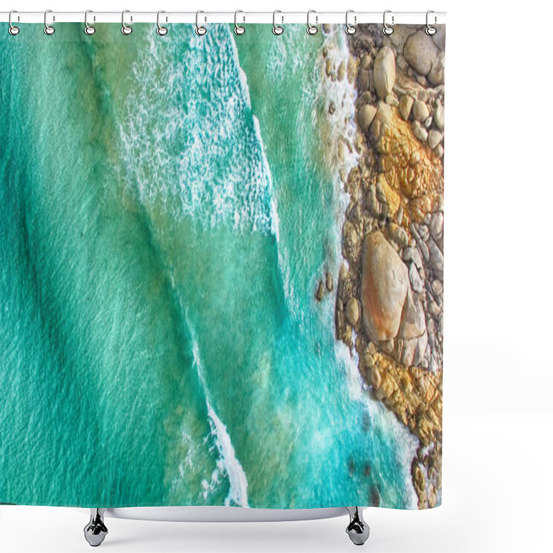 Personality  Aerial View Of Squeaky Beach, Victoria, Australia Shower Curtains