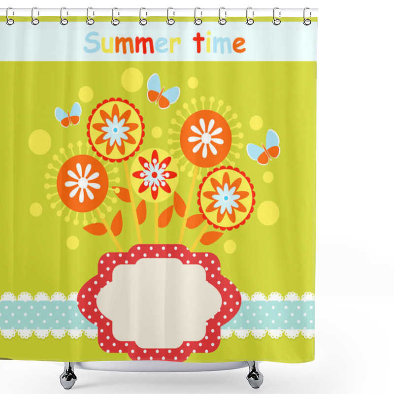 Personality  Independence Day Postcard Design Shower Curtains