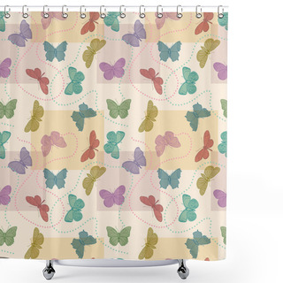 Personality  Seamless Butterfly Background - Vector Illustration Shower Curtains
