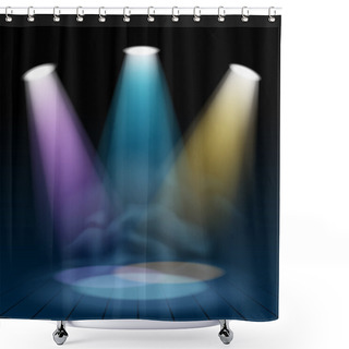 Personality  Floodlight Spotlight Illuminates Scene Background Shower Curtains