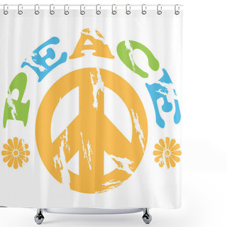 Personality  Peace 70s Shower Curtains