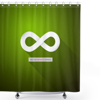 Personality  Paper Infinity Symbol On Abstract Green Background Shower Curtains