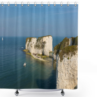 Personality  Chalk Cliffs Old Harry Rocks Isle Of Purbeck In Dorset South England UK Shower Curtains