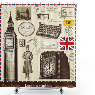 Personality  Symbols Of London Shower Curtains