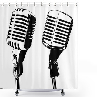 Personality  Old Microphone Shower Curtains