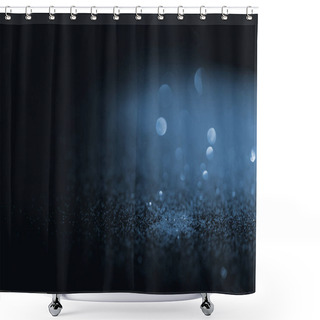 Personality  Blurred Blue Glitter On Dark Background Shower Curtains