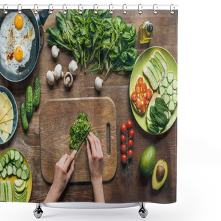Personality  Woman Cooking Breakfast Shower Curtains