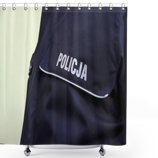 Personality  Polish Police Sign Shower Curtains