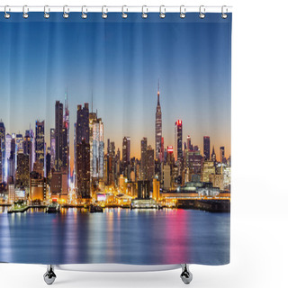 Personality  New York City Skyline At Dawn Shower Curtains