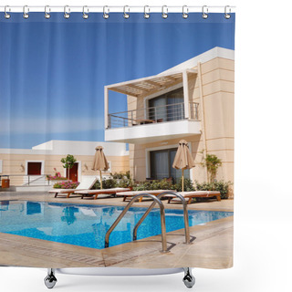 Personality  Swimming Pool At Luxury Villa Shower Curtains