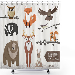 Personality  Forest Animals Shower Curtains