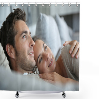 Personality  Couple In Bed Shower Curtains