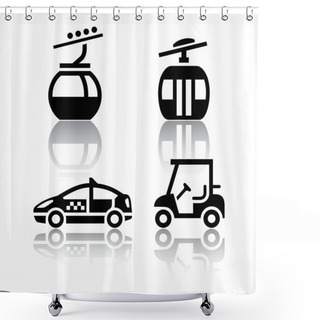 Personality  Set Of Transport Icons - Sport Shower Curtains