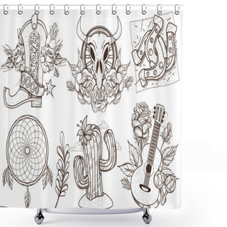 Personality  Wild West And Nature.  Shower Curtains