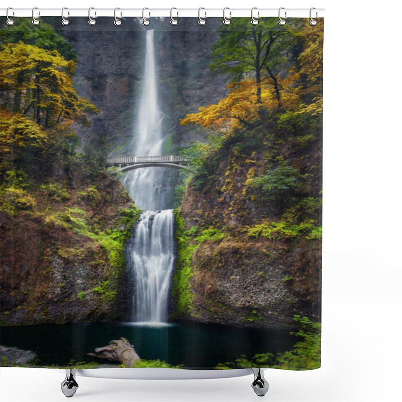 Personality  Multnomah Falls And Colors Shower Curtains
