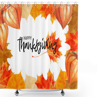 Personality  Watercolor Bright Thanksgiving And Autumn Wedding Templates. Could Be Used For Stationery, Printing, Invites, Greeting Cards. Shower Curtains