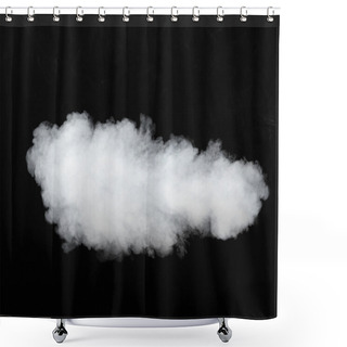 Personality  White Smoke Cloud Background On Black Shower Curtains
