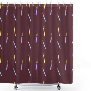 Personality  Colored Background With Different Accessories Shower Curtains