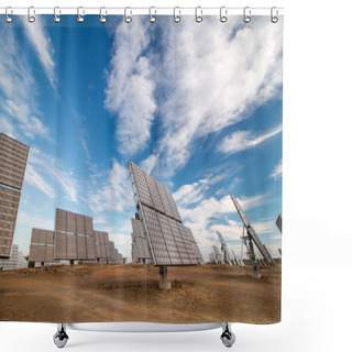 Personality  Field Of Solar Panels Gathering Energy Shower Curtains