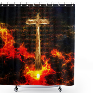 Personality  Cross In Sky Shower Curtains