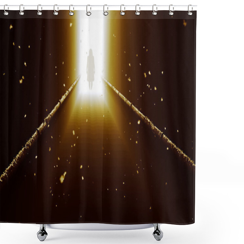 Personality  Scary Stairs Yurei Japanese Ghost Shower Curtains