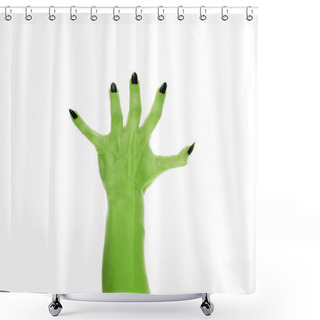 Personality  Terrible Monster Hand To Create A Collage On The Theme Of Hallow Shower Curtains