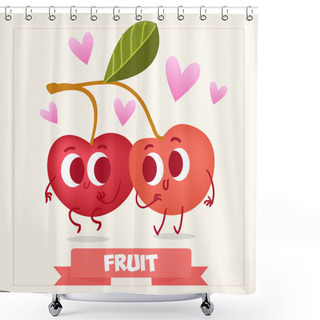 Personality  Two Cute Cherries Shower Curtains