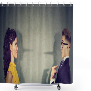 Personality  Couple Being Dishonest In Relationship Shower Curtains