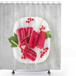 Personality  Homemade Ice-cream Popsicles With Red Currant, Topview Shower Curtains