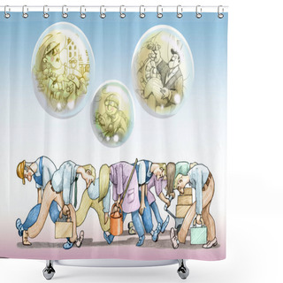 Personality  Subdivision Among Rich And Poor  Shower Curtains