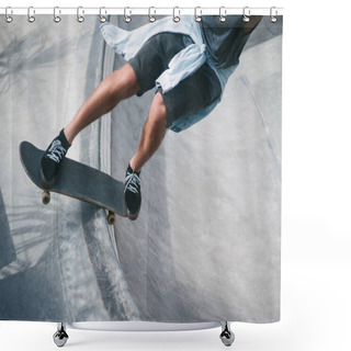 Personality  Cropped Image Of Skater Shower Curtains
