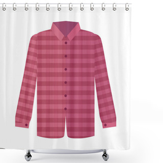 Personality  Checkered Red Shirt Flat Style Vector Illustration Shower Curtains