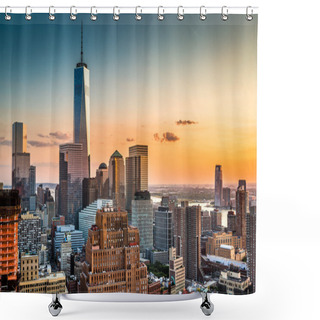 Personality  Lower Manhattan Skyline Shower Curtains