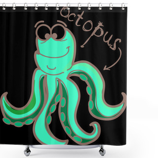 Personality  Cartoon Octopus Shower Curtains