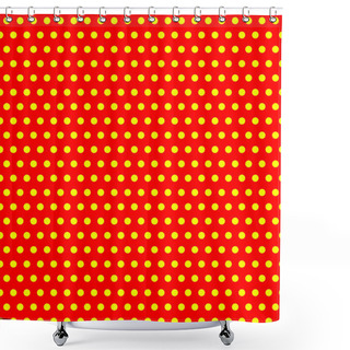 Personality  Yellow And Red Polka Dot Pattern Shower Curtains