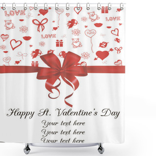 Personality  Valentine Card Shower Curtains