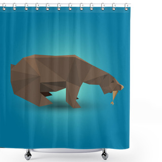 Personality  Vector Illustration Of Origami Bear. Shower Curtains