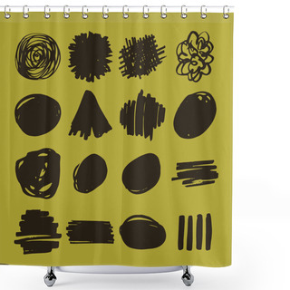 Personality  Vector Icon Set Of Doodle Shower Curtains