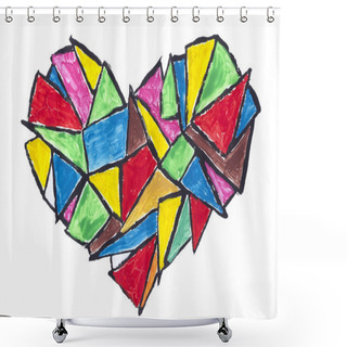 Personality  Broken Heart Abstract Concept Shower Curtains