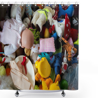 Personality  Pile Abandoned Stuffed Animals Shower Curtains