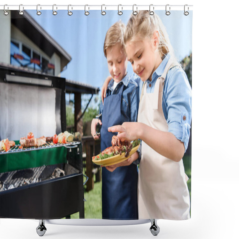 Personality  Children Testing Cooked Meat  Shower Curtains