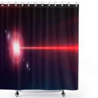 Personality  Red Laser Beam, Vector Illustration Shower Curtains