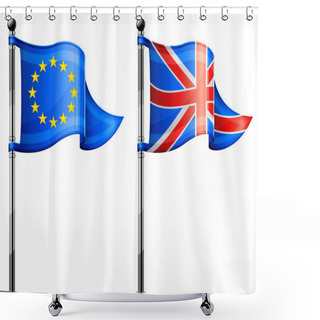 Personality  Euro & Britain Flags Shower Curtains