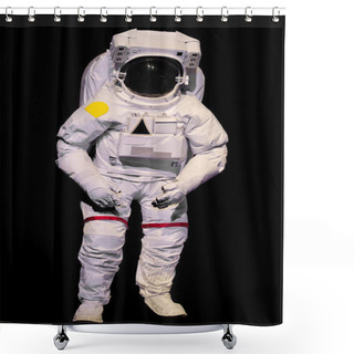 Personality  Astronaut Suit On Black Background Shower Curtains
