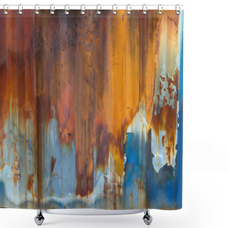 Personality  Blue And Rusty Texture Shower Curtains