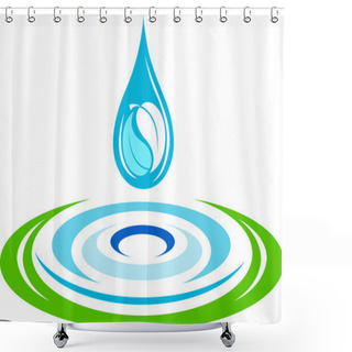Personality  Water Ripples Logo Shower Curtains