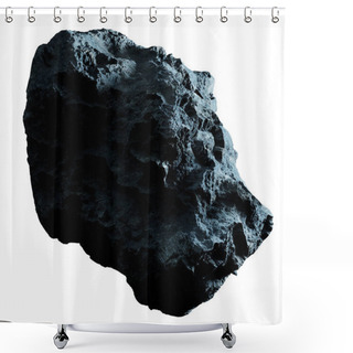 Personality  Dark Rock Asteroid Isolated On White Background 3D Rendering Shower Curtains