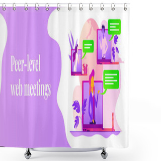 Personality  Webinar Web Banner Concept. Shower Curtains