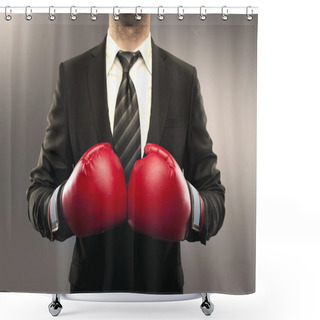 Personality  Businessman Boxing Shower Curtains